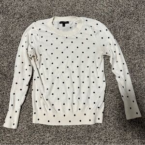 Banana Republic white sweater with polka dots. Size small